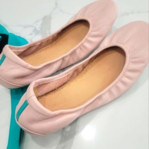 Pink Tieks size 8 with bag, box, and bow